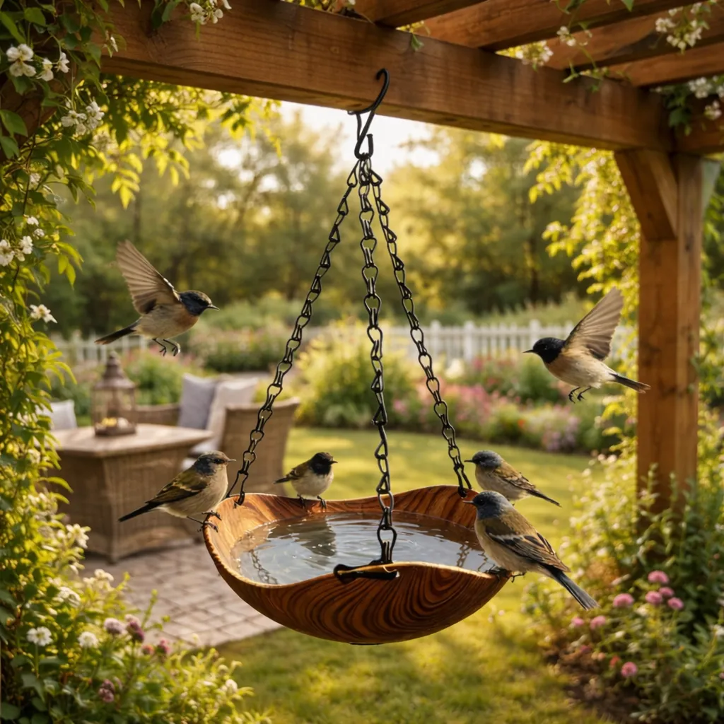 Hanging Bird Bath for a Peaceful Garden