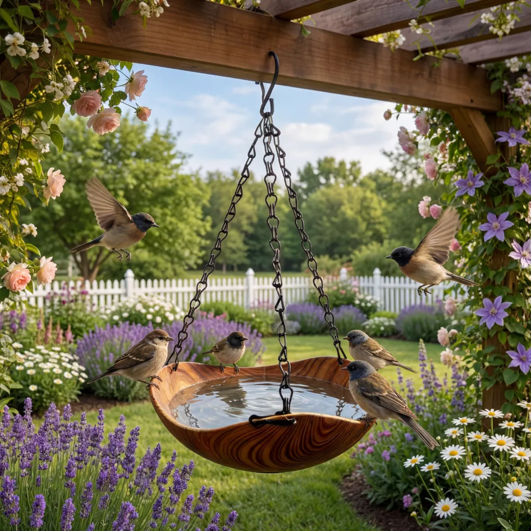 Hanging Bird Bath for a Peaceful Garden