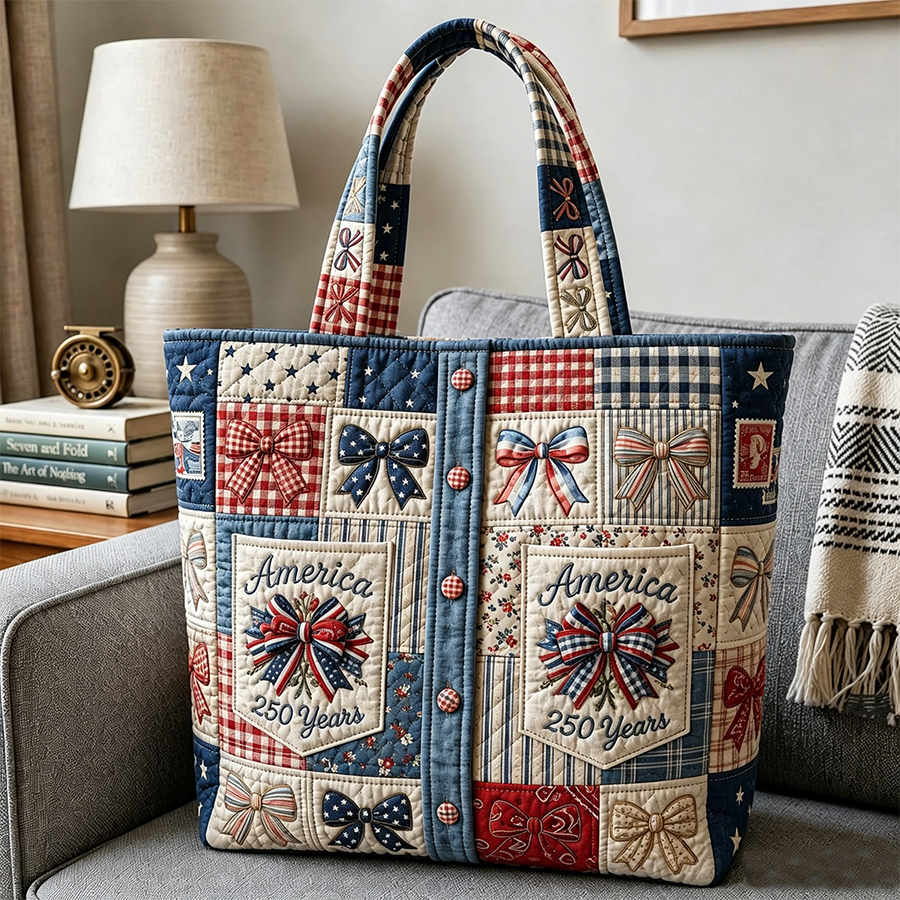 USA 250th Anniversary Quilted Tote Bag