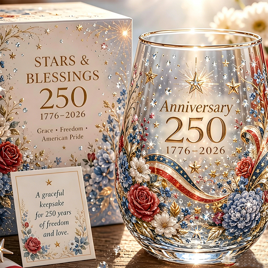 America 250 Eagle Glass Tumbler