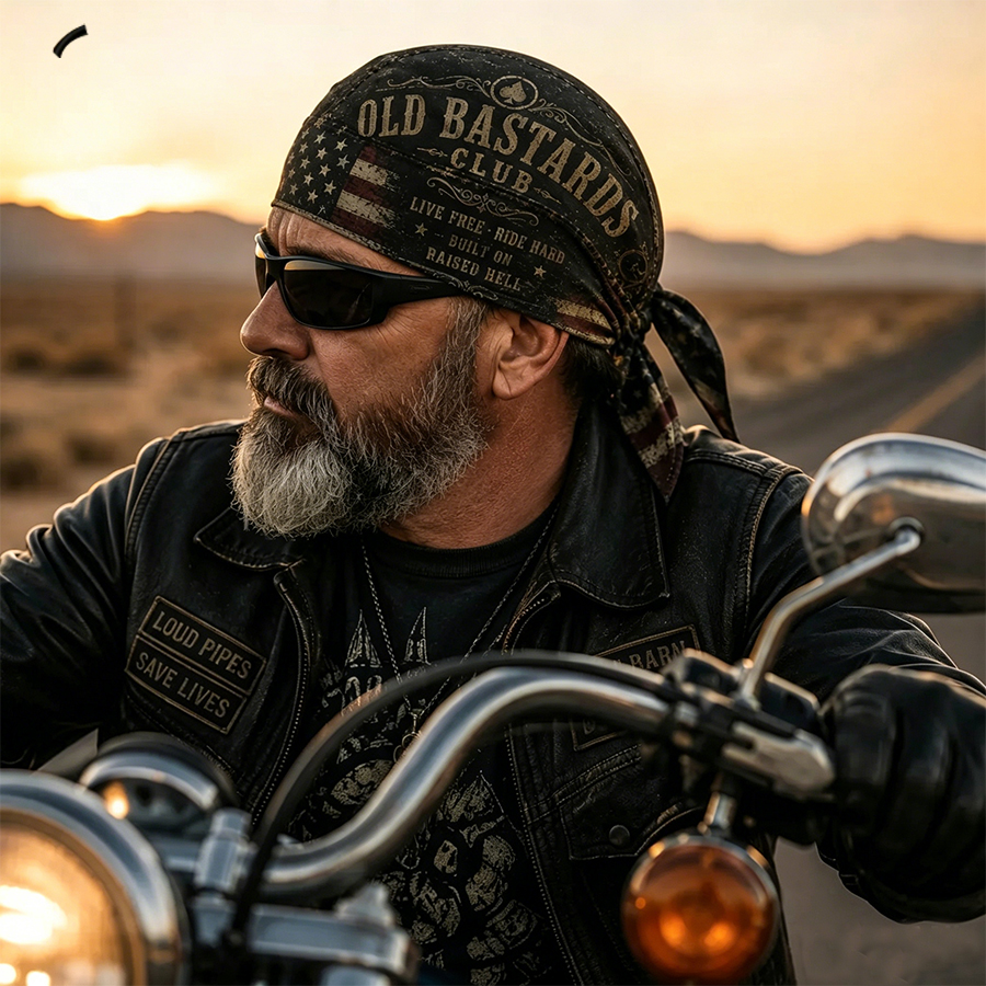 Old Bastards Club Biker Skull Cap