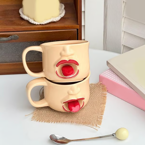 Funny Shaking The Tongue Coffee Cup,Abstract Personality Ceramic Mug