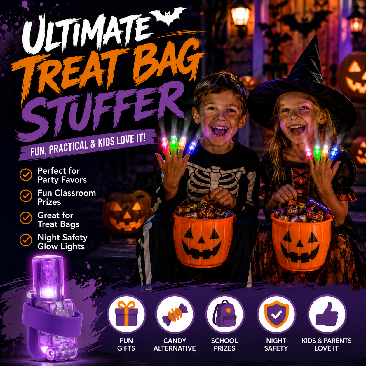 🎃 Spooky Pattern Finger Projector Lights 