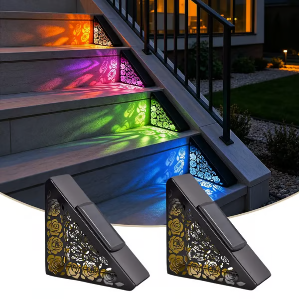 🔥HOT SALE🔥2-Pack Solar Step Lights – Tool-Free, Dusk-to-Dawn, All-Weather