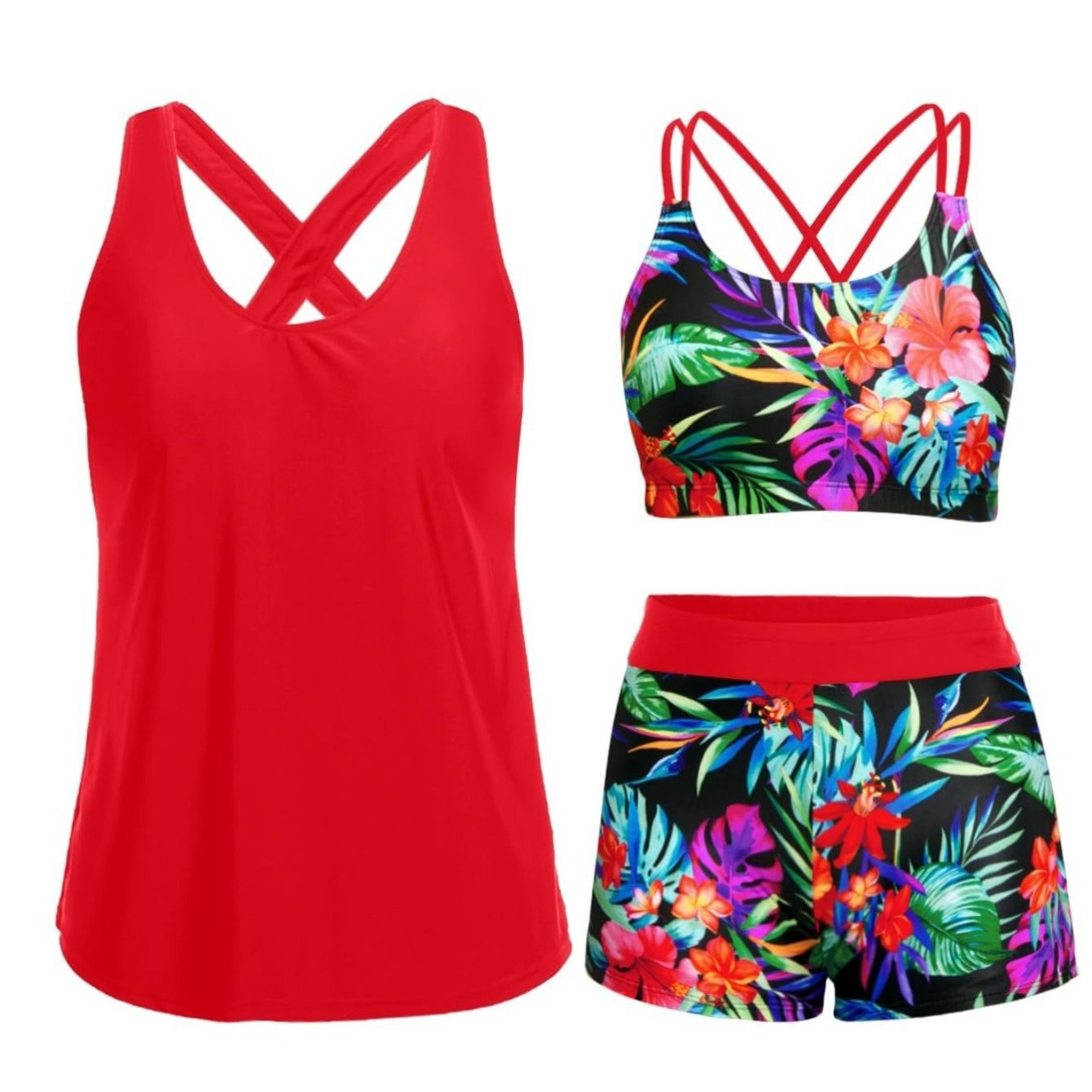 ⏰LAST DAY 49% OFF - 3 Piece Tankini with Shorts 🔥