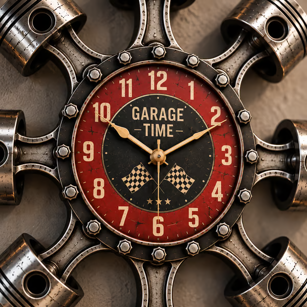 Piston Garage Wall Clock