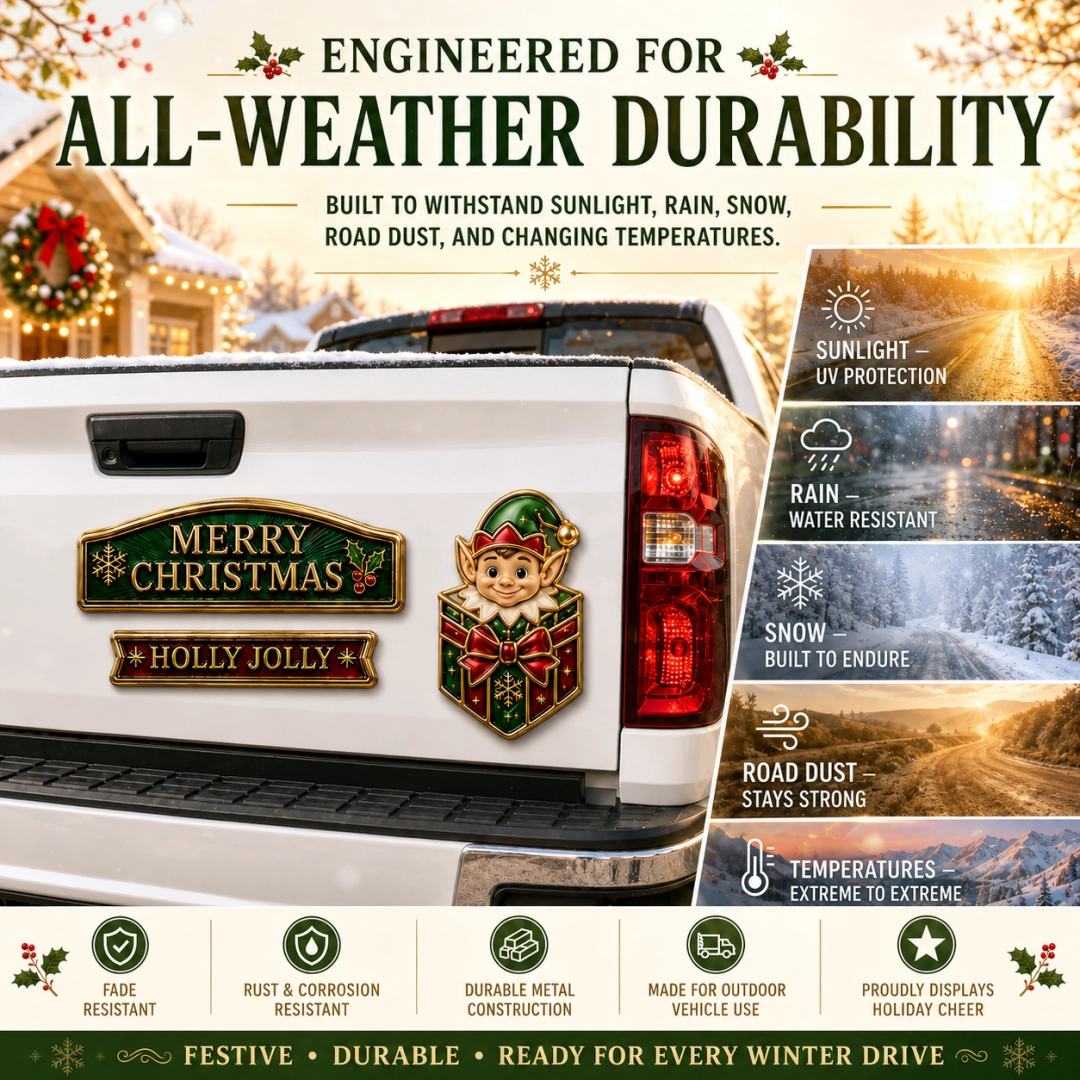 🎁 Limted Time 49% OFF！🔥Christmas Car Emblem Metal Badge Set - 🎅Santa Ride