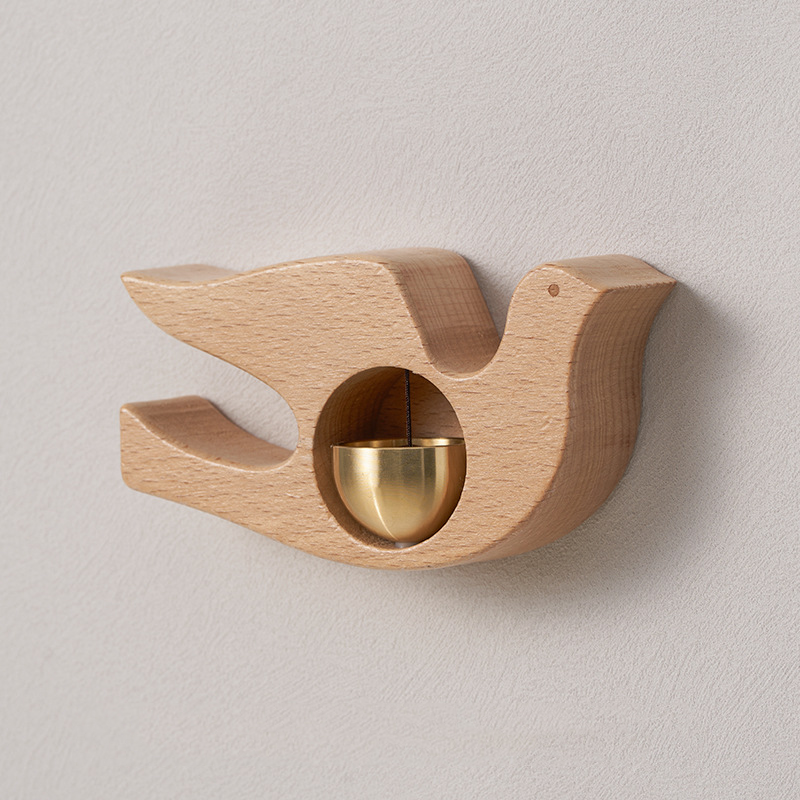 Japanese Wooden Wind Chime Doorbell Wireless Hanging Bell Calming Sound Entryway Decor for Home Door Decoration