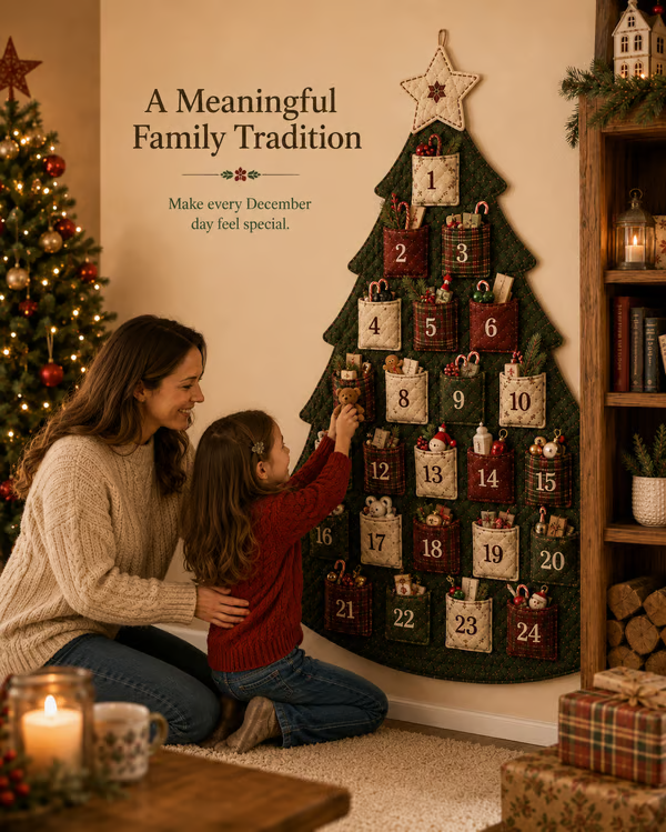 🔥HOT SALE🔥Last Day 49% OFF - 🎄✨DIY 24-Pocket Fabric Christmas Advent Tree Kit(📦 Buy 2 Free Shipping)