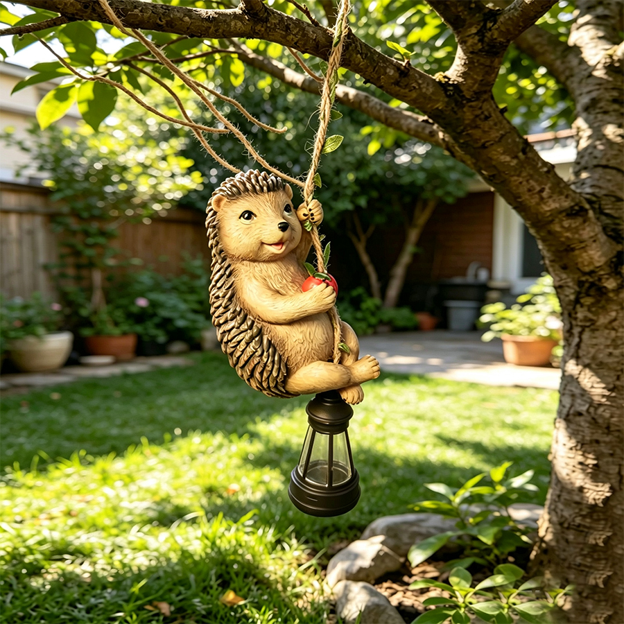 Solar Garden Squirrel Statue Decor