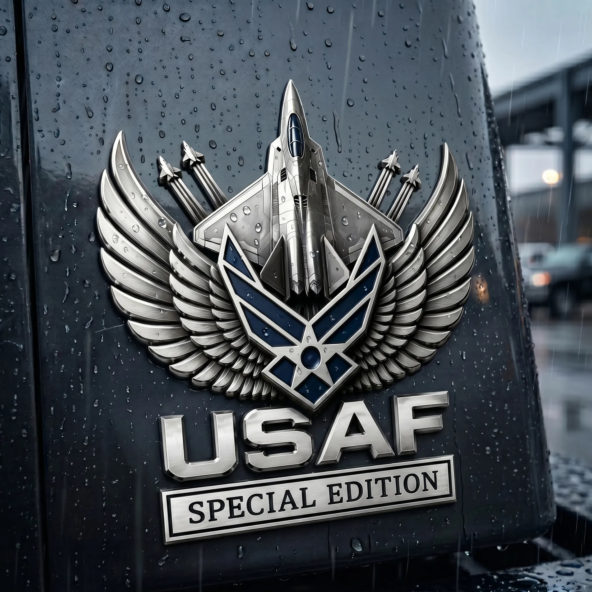 🏆LIMITED EDITION✨U.S. Army, Navy & Marine Corps Special Edition Eagle Chrome Metal Badge