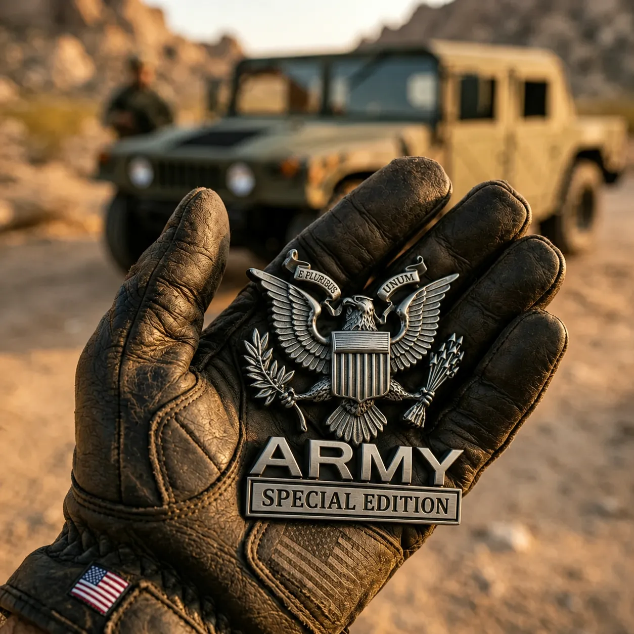 🏆LIMITED EDITION✨U.S. Army Special Edition Eagle Chrome Metal Badge