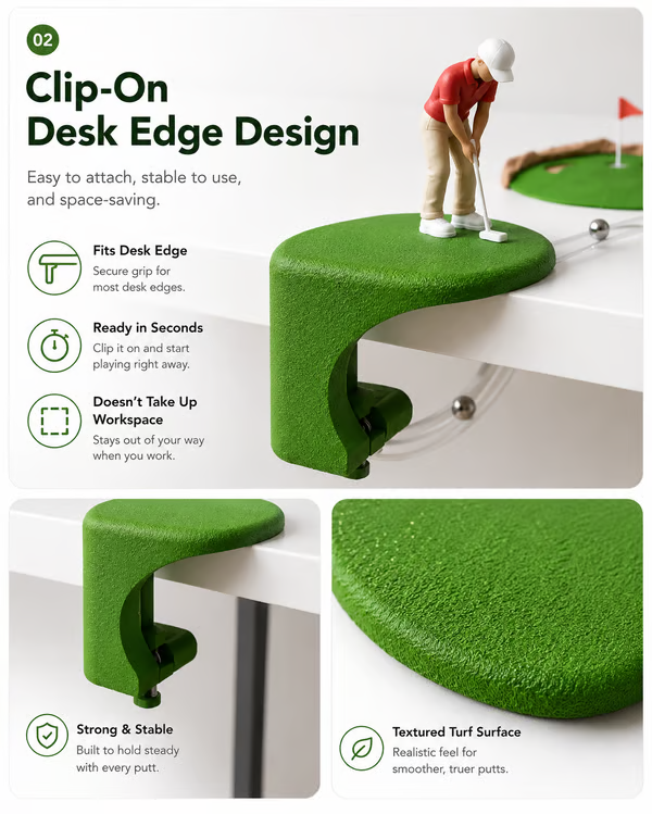 The Executive Desk Caddie - Auto-Return Mini Golf