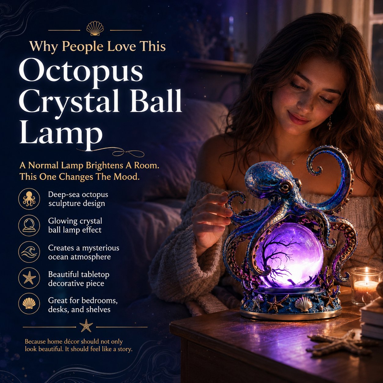 🐙 Deep Sea Octopus Crystal Ball Lamp - Buy 1