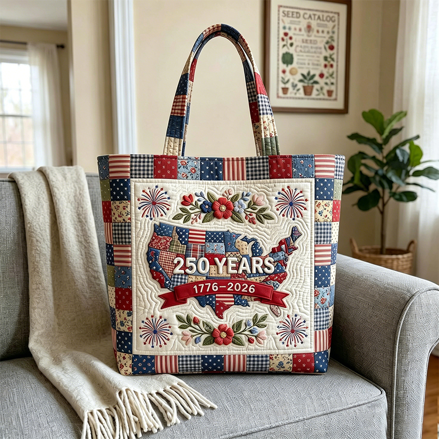 USA 250th Anniversary Quilted Tote Bag