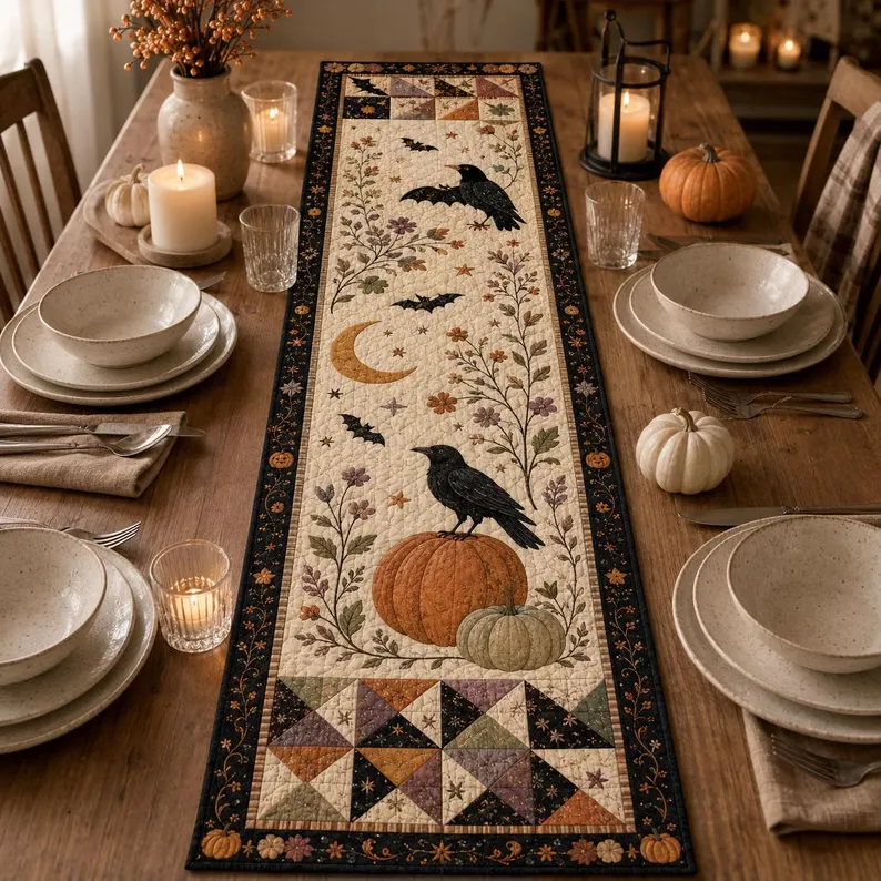 🎃Autumn Spell Quilted Table Runner