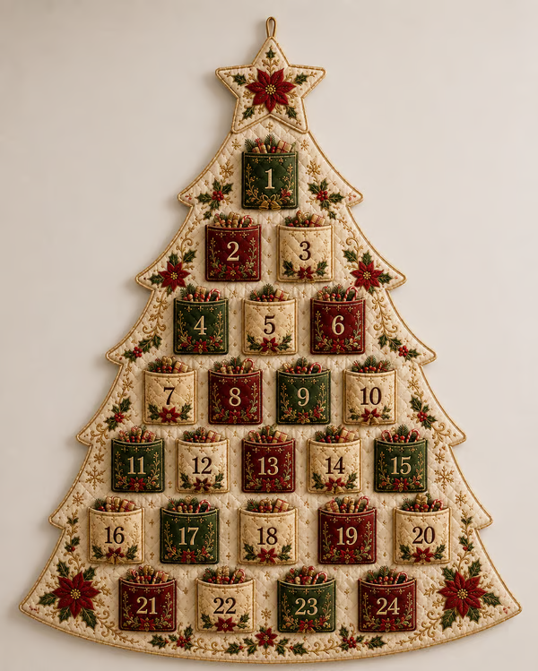 🔥HOT SALE🔥Last Day 49% OFF - 🎄✨DIY 24-Pocket Fabric Christmas Advent Tree Kit(📦 Buy 2 Free Shipping)