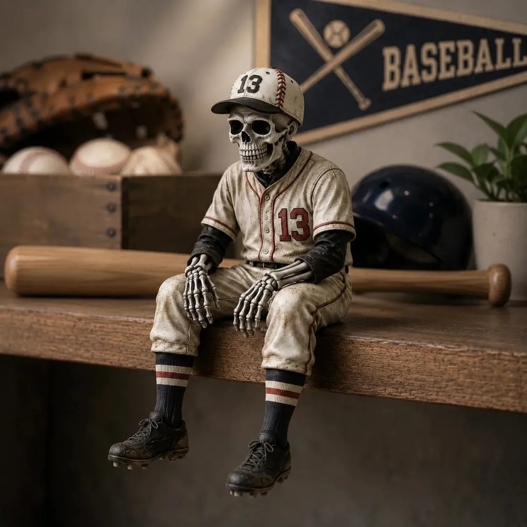 💀⚾Baseball Skeleton Shelf Sitter
