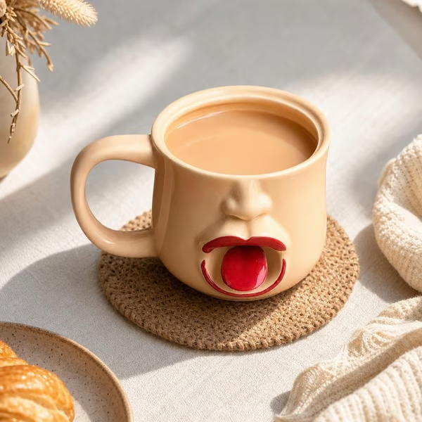 Funny Shaking The Tongue Coffee Cup,Abstract Personality Ceramic Mug