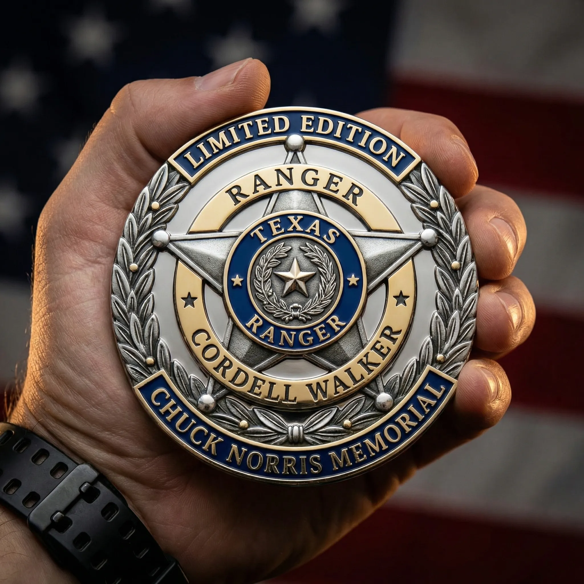 Chuck Norris Texas Ranger Cordell Walker Memorial Limited Edition Pin