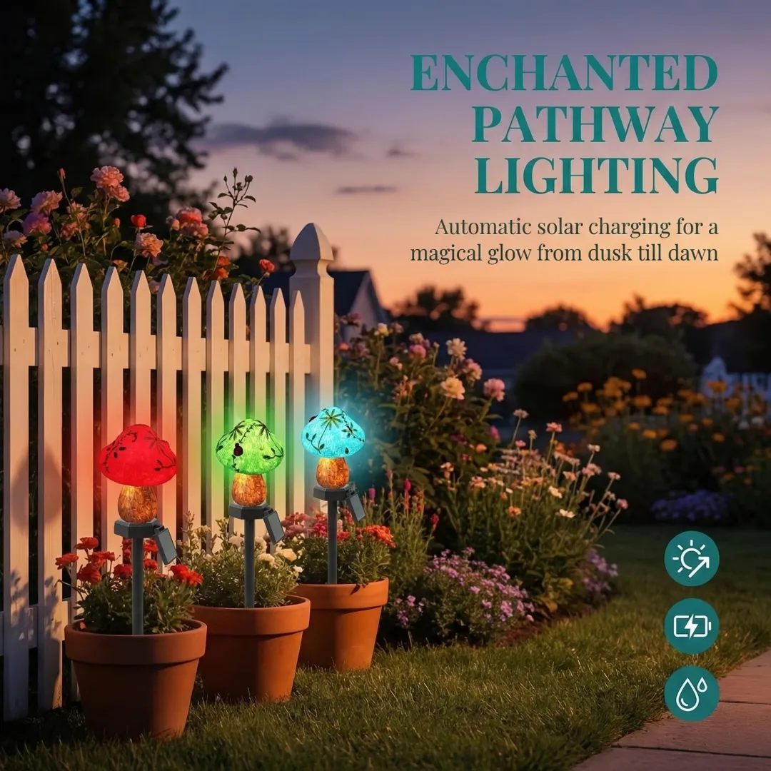 Colorful Mushroom Solar Garden Lights