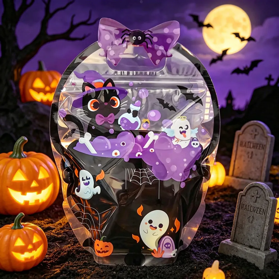 🎃 Halloween Treat & Goodie Bags with Handles (Cauldron & Pumpkin Designs) 🍬👻