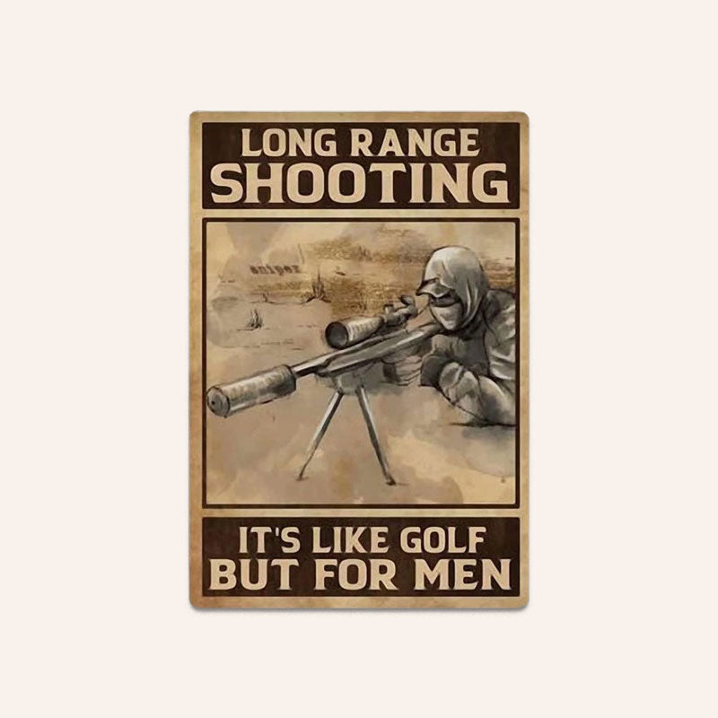 🎯Long-Range Shooting Wall Sign: Perfect Man Cave Decor & Gift for Hunters