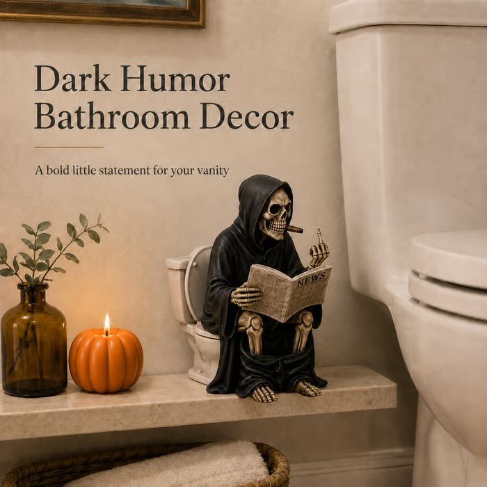 Middle Finger Grim Reaper Toilet Figurine💀🚽