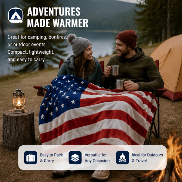 🔥LAST DAY 49% OFF - 🇺🇸❤️American Flag Flannel Blanket — Ultra-Soft Flannel | Non-Shedding | Suitable for All Seasons | Available in Three Sizes
