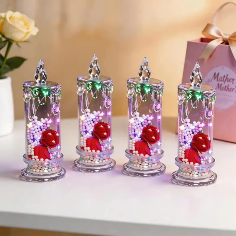 🔥HOT SALE 49% OFF🌹Realistic Rose Candle Lights — Battery-Powered, Smoke-Free LED Roses for Home Decor, Weddings, Parties & Gifts ✨