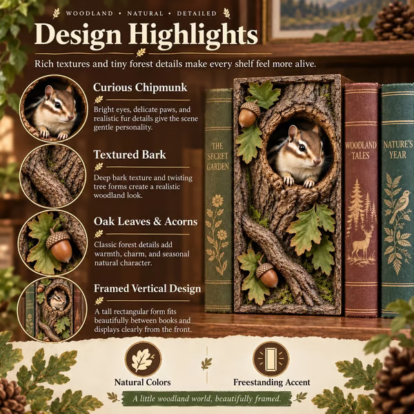 🔥 📚Woodland Chipmunk Book Nook