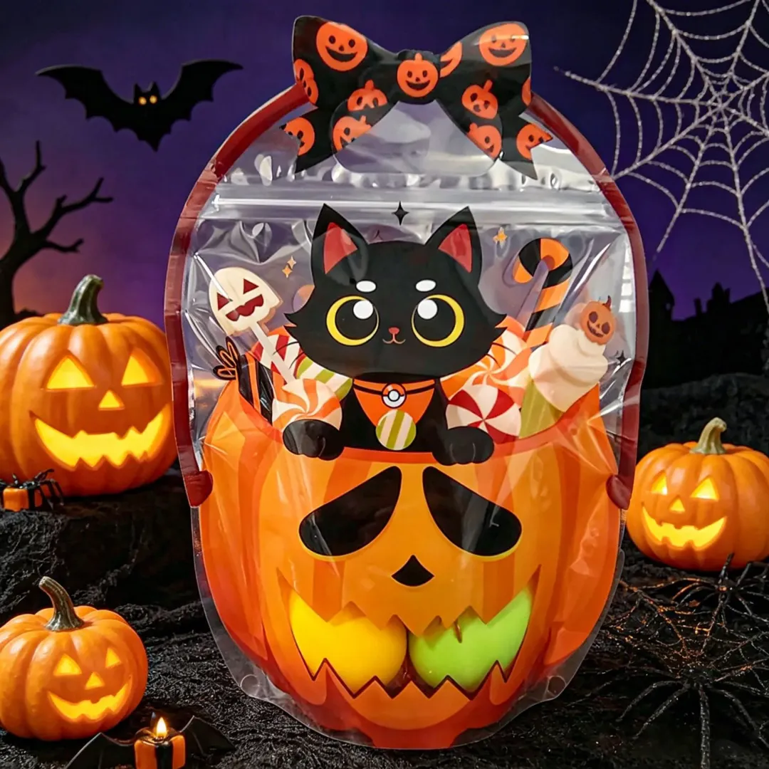 🎃 Halloween Treat & Goodie Bags with Handles (Cauldron & Pumpkin Designs) 🍬👻