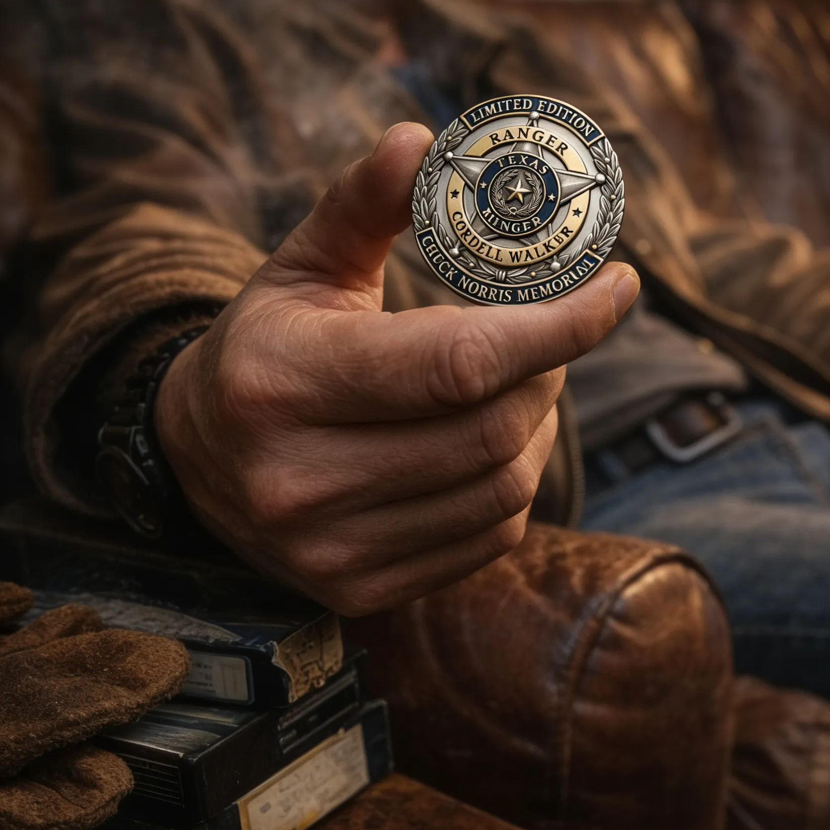 Chuck Norris Texas Ranger Cordell Walker Memorial Limited Edition Pin