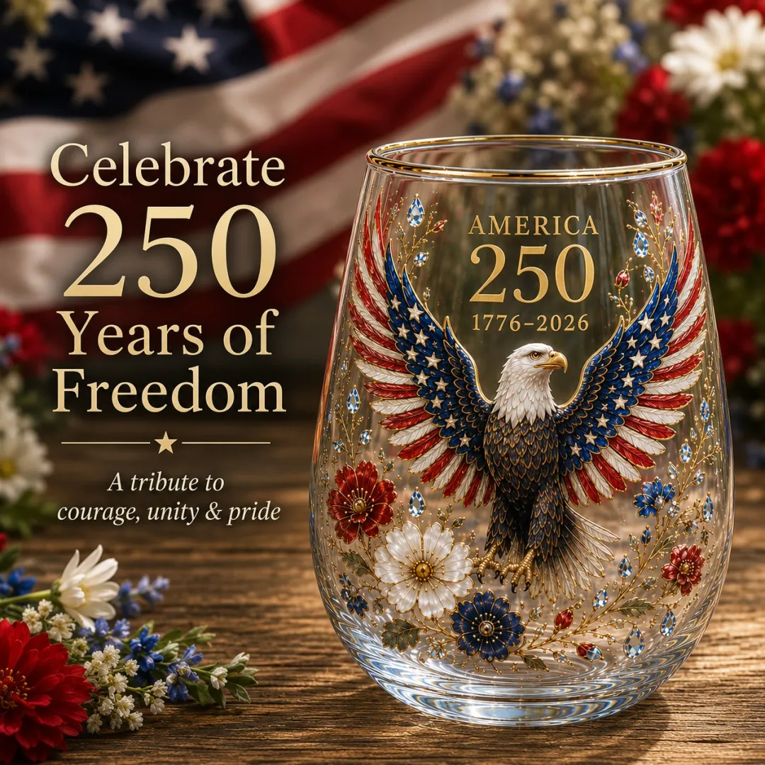 America 250 Eagle Glass Tumbler