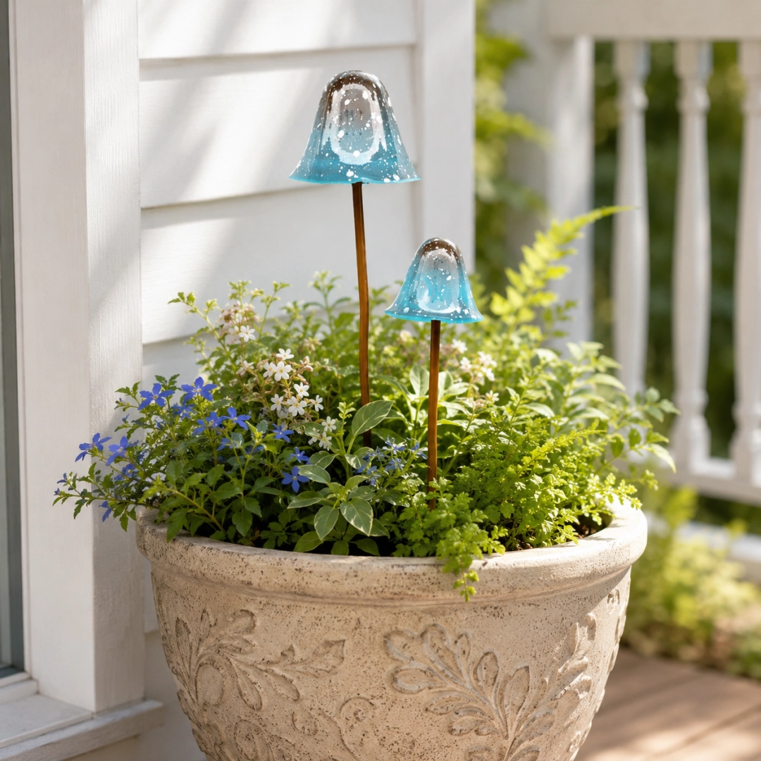 🍄Metal Mushroom Garden StakesMushroom--Whimsical Outdoor Fairy Garden Décor