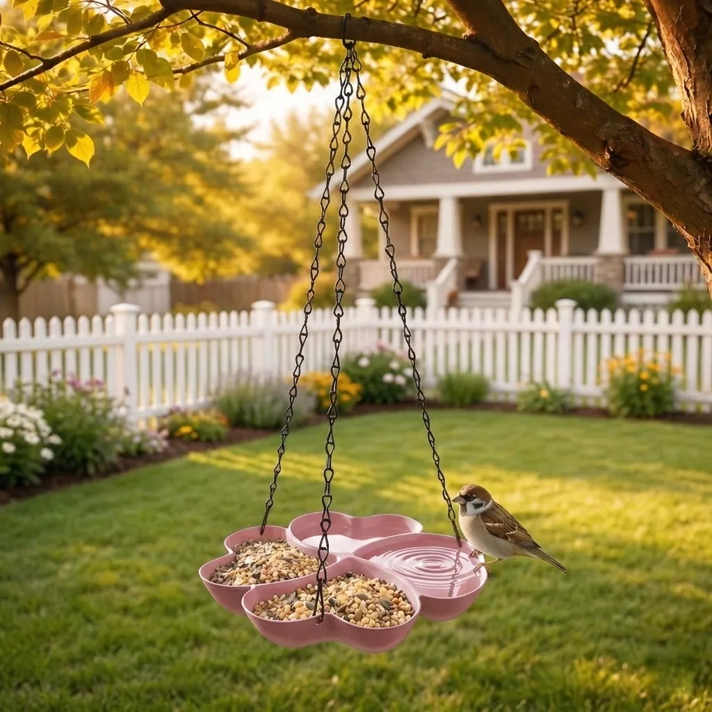 All-in-One Hanging Bird Feeder Tray
