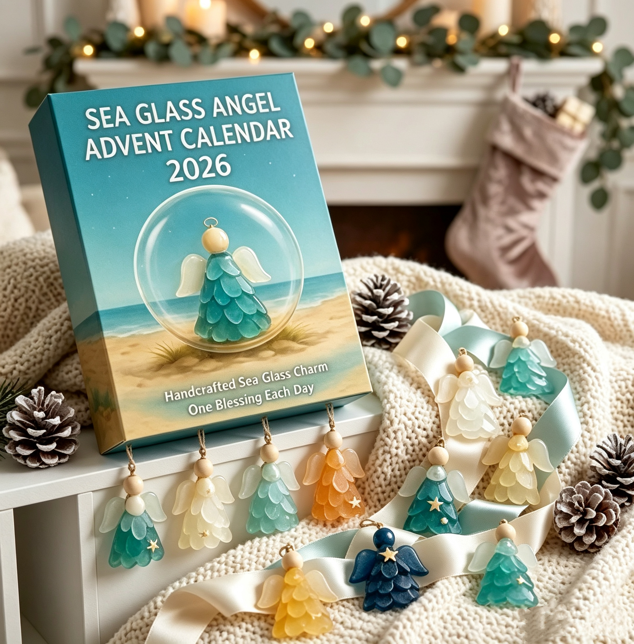 🌊🧝‍♂️ Sea Glass Gnome Advent Calendar 2026 | 24 Coastal Gnome Charms for Christmas Countdown, Tree Decor & Holiday Gifts 🎄✨