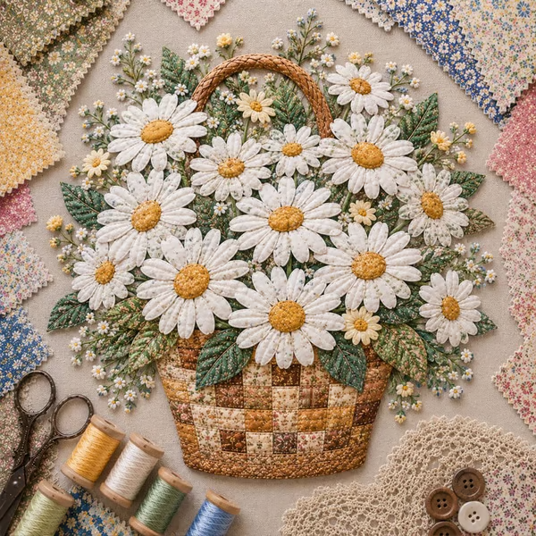 🌸Floral Basket Patchwork DIY Kit