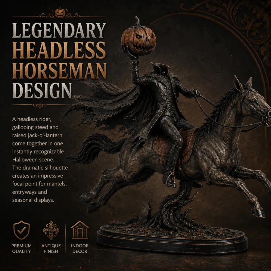 Lighted Headless Horseman Statue