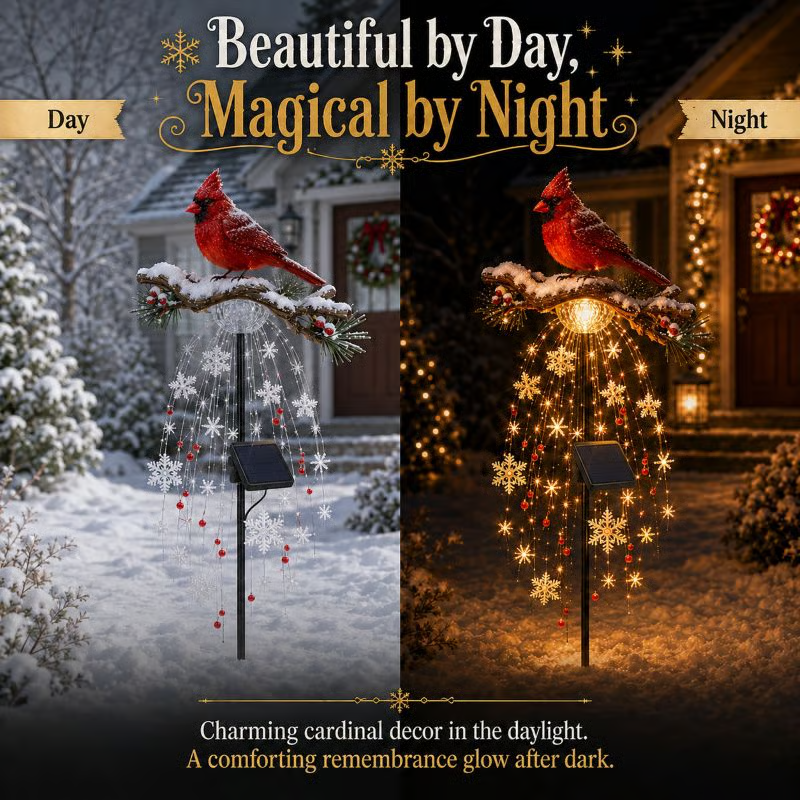 ❤️ Solar Cardinal Memory Fountain™ – Remembrance Garden Stake Light