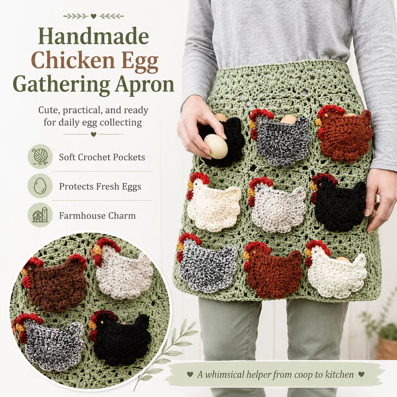 Handmade Egg Collecting Apron – Carry Fresh Eggs Safely & Hands-Free