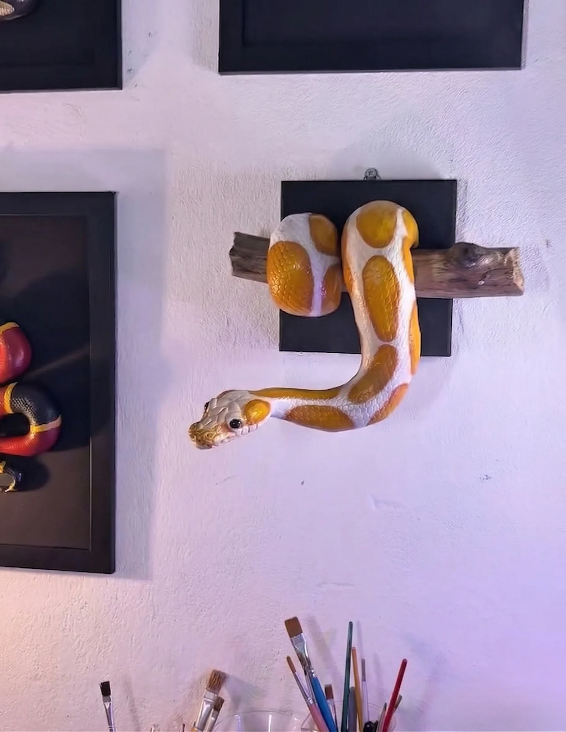 Golden Ball Python Wall Sculpture | Symbol of Strength & Prosperity🖤 Buy 2 Free Shipping