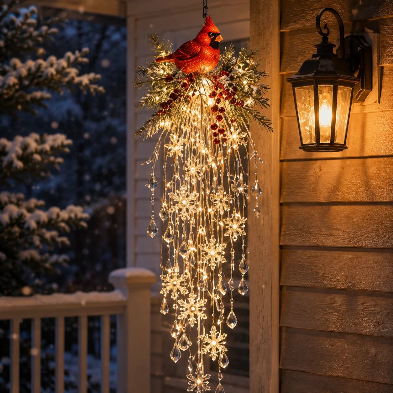 Crystal Cascade Christmas Hanging Light