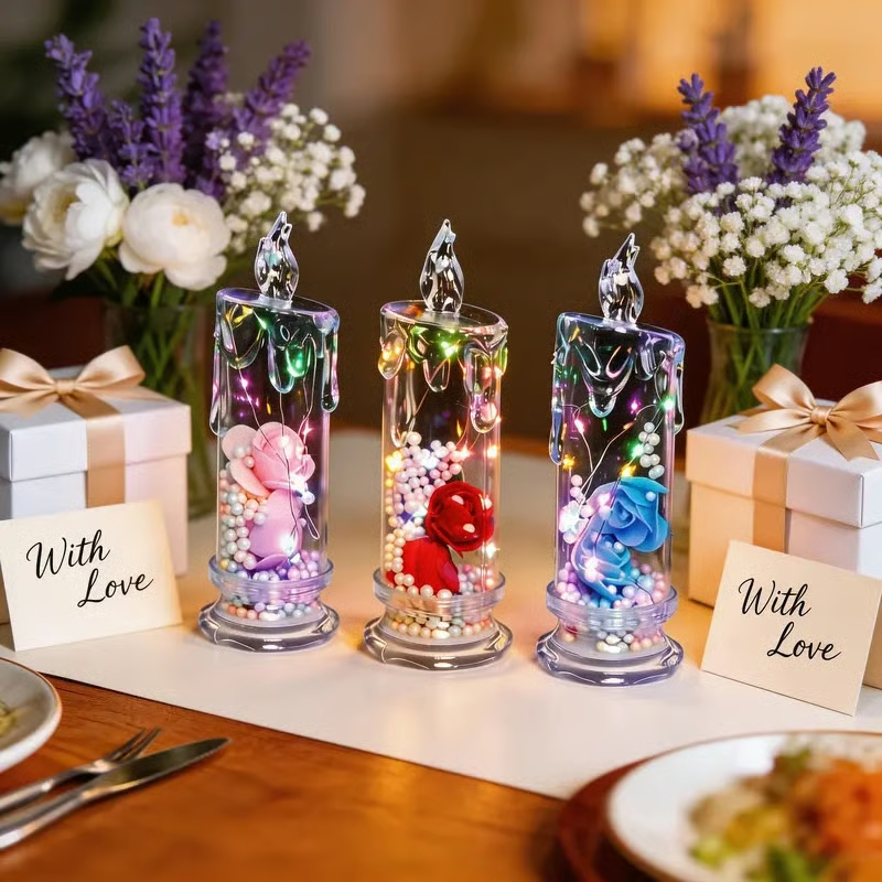 🔥HOT SALE 49% OFF🌹Realistic Rose Candle Lights — Battery-Powered, Smoke-Free LED Roses for Home Decor, Weddings, Parties & Gifts ✨