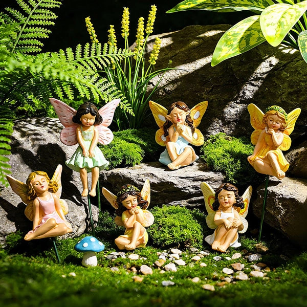 Set of 6 Adorable Miniature Fairy Figurines