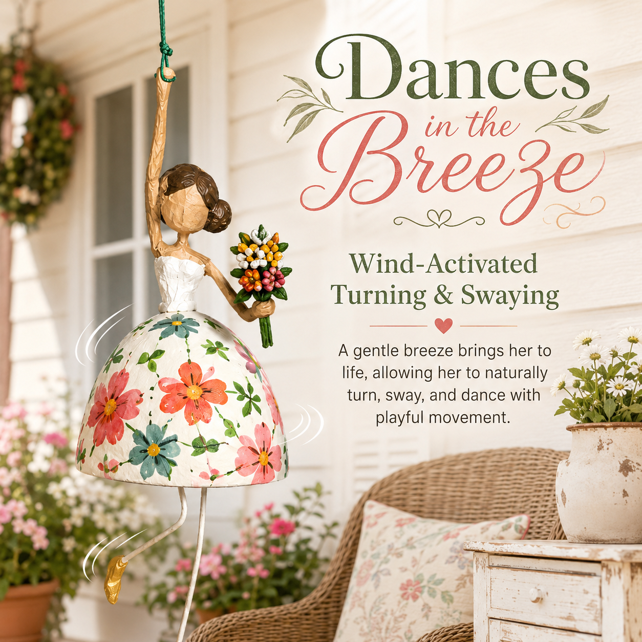 Vintage Whimsical Dancing Lady Hanging Decor