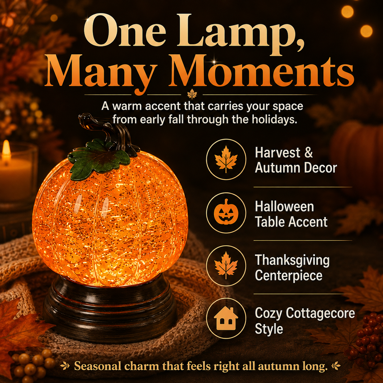 ✨ EARLY HALLOWEEN 50% OFF 🎃Glitter Lighted Pumpkin Snow Globe