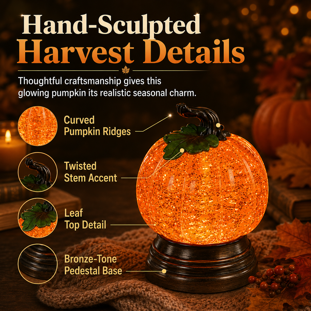✨ EARLY HALLOWEEN 50% OFF 🎃Glitter Lighted Pumpkin Snow Globe