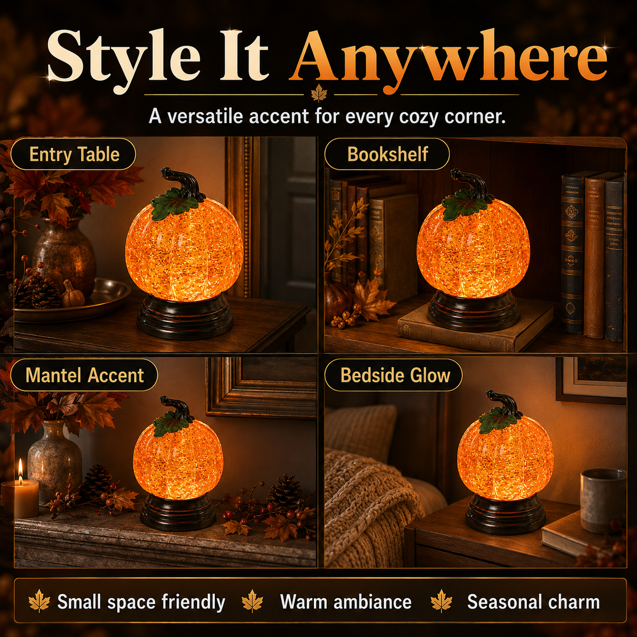 ✨ EARLY HALLOWEEN 50% OFF 🎃Glitter Lighted Pumpkin Snow Globe