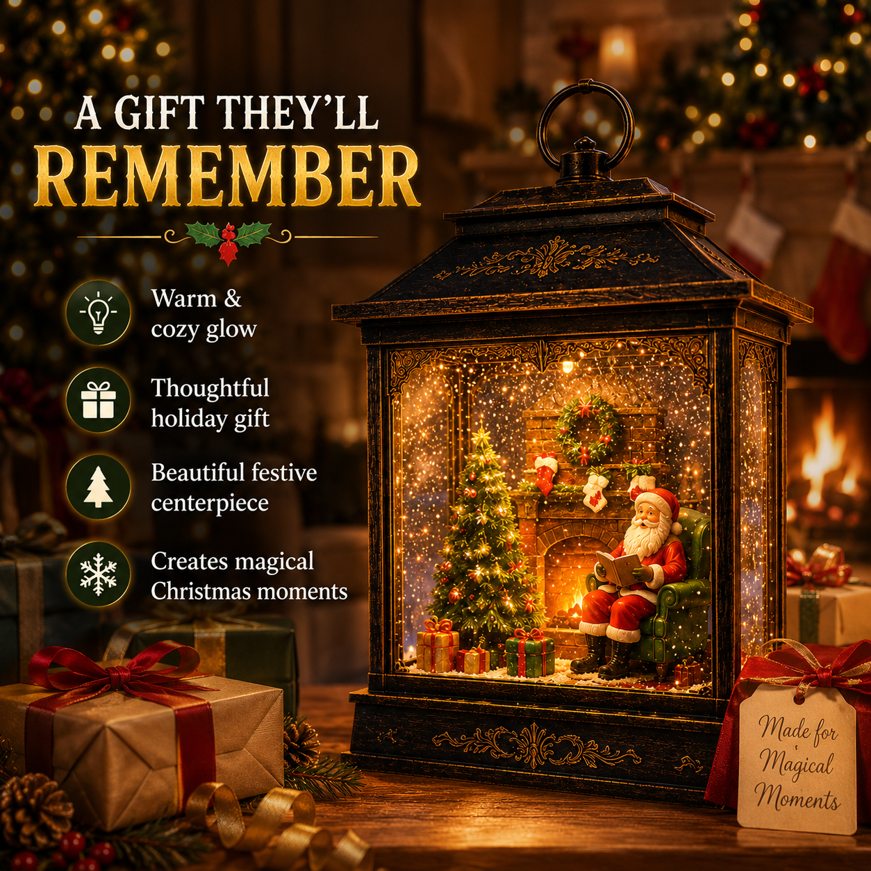 Santa lantern Christmas gift idea